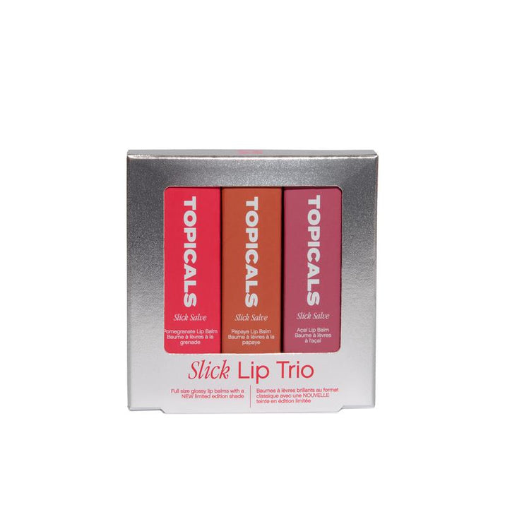 Slick Lip Trio - Hydrating Lip Balm Set with Pomegranate, Acai, and Papaya Shades for Glossy, Moisturized Lips Berry Moisture